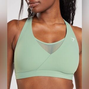 NWOT - Gymshark Crossover Sports Bra in Desert Sage Green - Size S